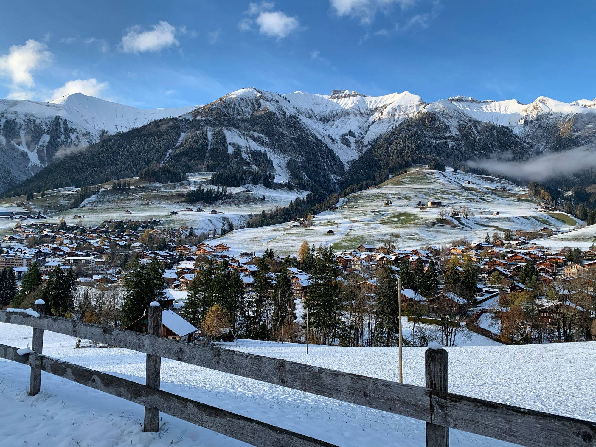 Château-d'Oex en hiver depuis le cabinet de naturopathie