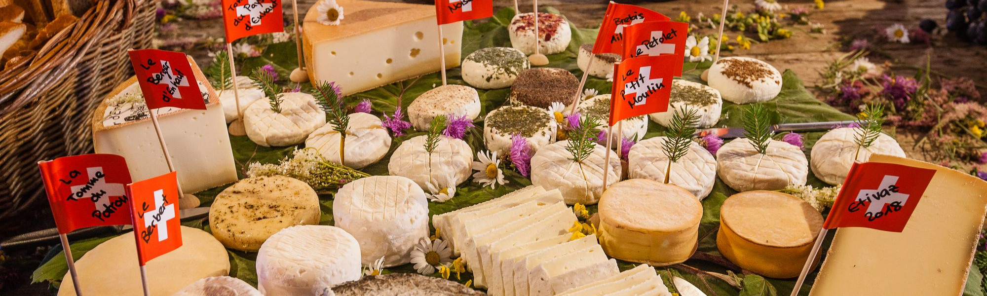 Plateau de fromages suisses lors du brunch 1er Août 2019
